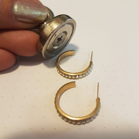 14k Australian Crystal Hoops - Picture 14 of 17